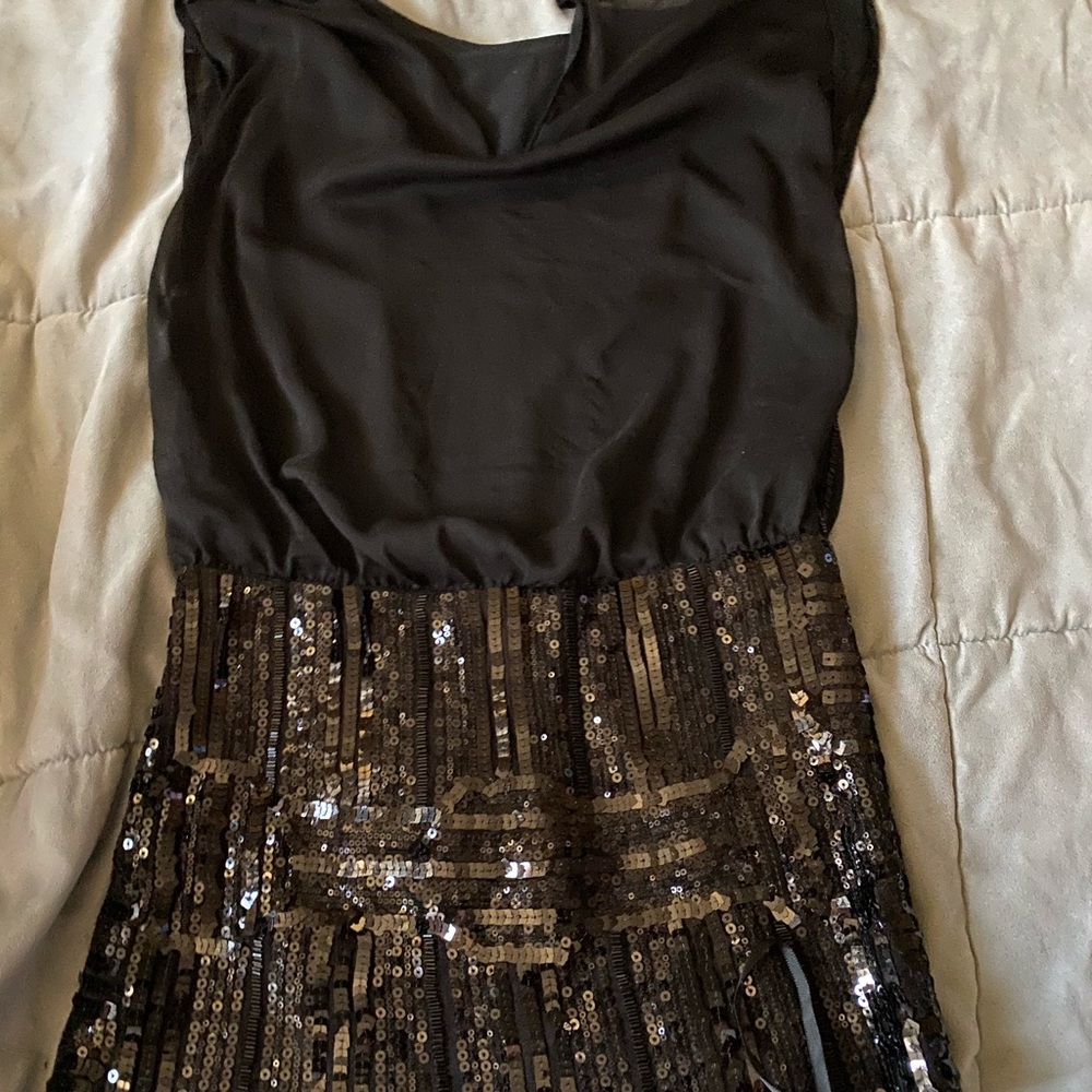 Bebe sequined black dress